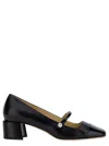 Jimmy Choo 'elisa 45' Black Pumps With Pearl Detail