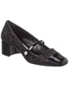 Jimmy Choo Elisa 45 Glitter & Leather Pump In Black