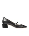 Jimmy Choo 'elisa 45' Black Pumps With Pearl Detail In Black