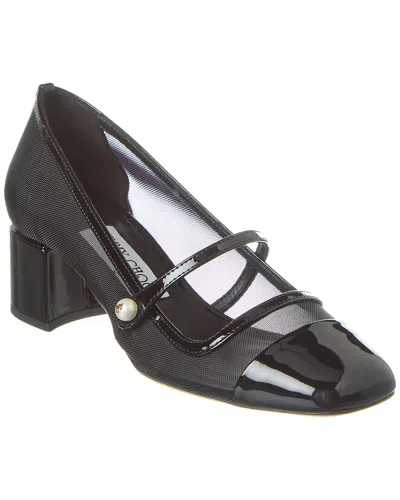 JIMMY CHOO JIMMY CHOO ELISA 45 PATENT & MESH PUMP