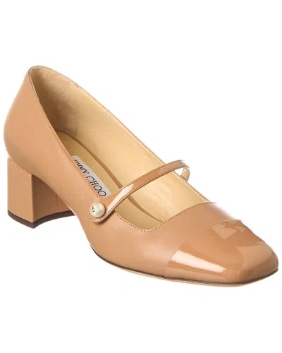 Jimmy Choo Elisa 45 Leather Mary Jane Pumps In Neutrals
