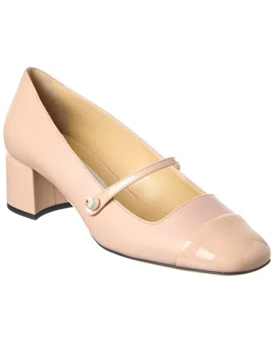 Jimmy Choo Elisa 45 Leather & Patent Pump In Pink