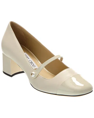 JIMMY CHOO JIMMY CHOO ELISA 45 LEATHER & PATENT PUMP