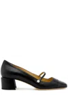 Jimmy Choo 'elisa 45' Black Pumps With Pearl Detail In Black