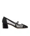 Jimmy Choo Elisa Mesh Mary Jane Ballerina Pumps In Black