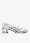 Jimmy Choo 45 Elisa Square Toe Pumps In Silver