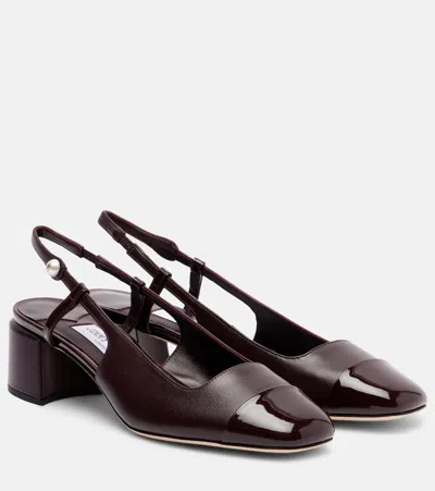Jimmy Choo Elisa Sb 45 Leather Slingback Pump In Burgundy