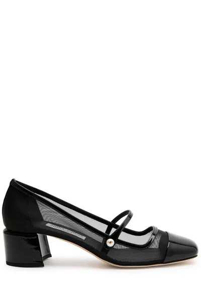 JIMMY CHOO JIMMY CHOO ELISA 45 MESH AND PATENT LEATHER MARY JANE PUMPS