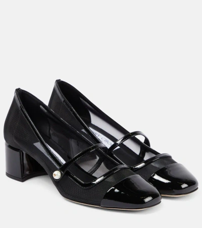JIMMY CHOO ELISA 45 MESH MARY JANE PUMPS
