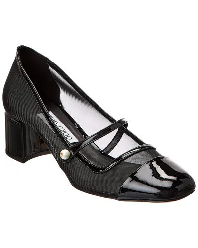Jimmy Choo 45mm Elisa Mesh Mary Jane Pumps In Black