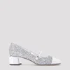 Jimmy Choo Glitter Mary Jane Pumps With Metallic Accents In Silver Silver