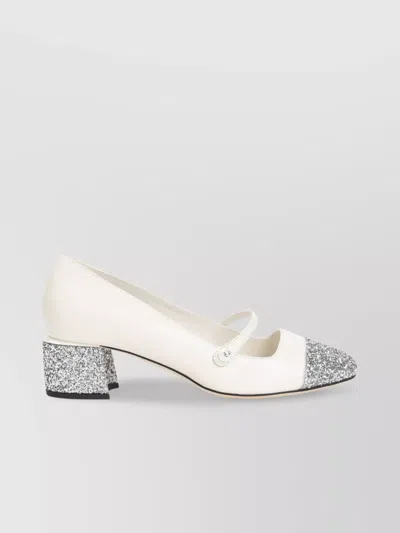 Jimmy Choo Elisa 45 Pumps With Mary Jane Strap In White