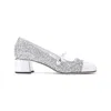 Jimmy Choo Glitter Mary Jane Pumps With Metallic Accents