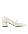 Jimmy Choo Womens Elisa 45 Mesh And Patent-leather Heeled Courts Latte/latte Eur 36 / 3 Uk In White