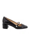 Jimmy Choo 'elisa 45' Black Pumps With Pearl Detail In Black