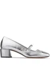 Jimmy Choo 45 Elisa Square Toe Pumps In シルバートーン
