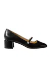 Jimmy Choo 'elisa 45' Black Pumps With Pearl Detail In Black