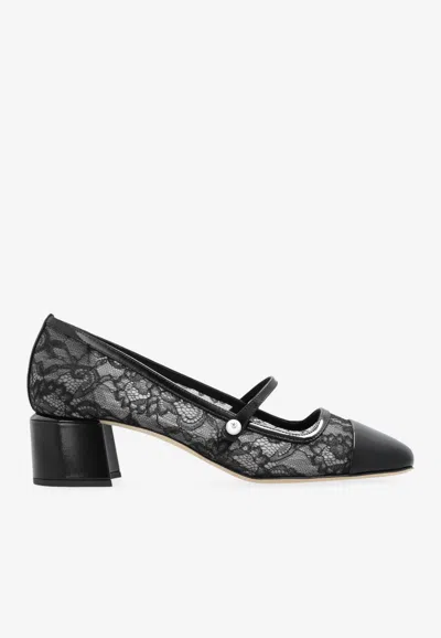 Jimmy Choo Elisa 50 Leather Pumps In Black