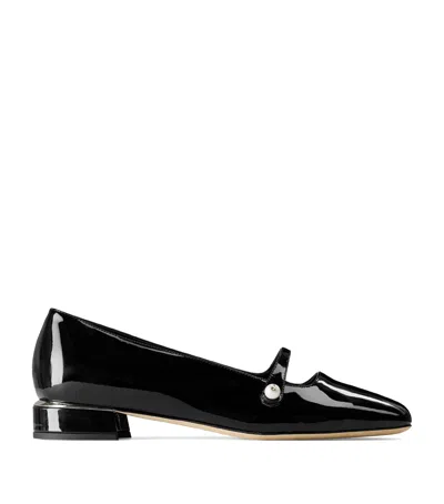 Jimmy Choo Elisa Ballerina Leather Ballet Flats In Black