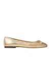 Jimmy Choo Elme Metallic Leather Ballet Flats In Nude