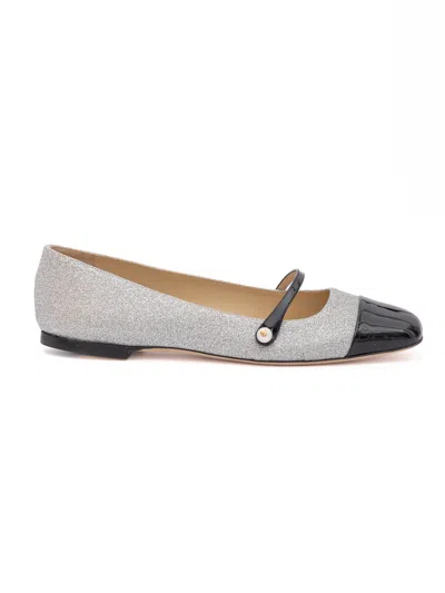 Jimmy Choo Elisa Flat In Gray
