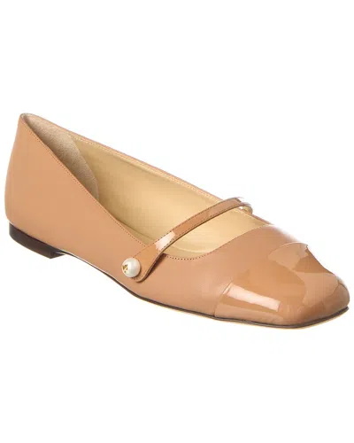 JIMMY CHOO JIMMY CHOO ELISA LEATHER & PATENT FLAT