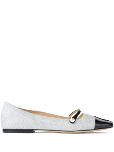 JIMMY CHOO ELISA LEATHER BALLERINA SHOES