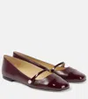Jimmy Choo Elisa Leather Mary Jane Flats In Rot