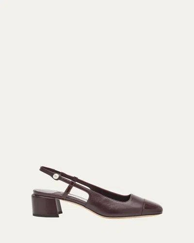 JIMMY CHOO ELISA LEATHER SLINGBACK PUMPS