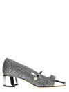 Jimmy Choo Glitter Mary Jane Pumps With Metallic Accents