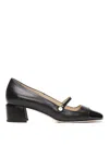 Jimmy Choo 'elisa 45' Black Pumps With Pearl Detail In Black