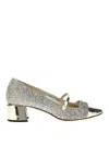Jimmy Choo Elisa 45 Glitter Pumps In Nude