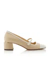 Jimmy Choo Elisa Woven Raffia Mary Jane Pumps In Neutral