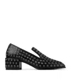 Jimmy Choo Elliot 45 Nappa Heeled Loafers In Black