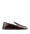 Jimmy Choo Elliot Croc-embossed Leather Slippers In Brown