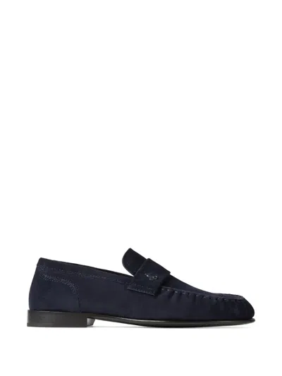 Jimmy Choo Ellis F Suede Loafers In Blue