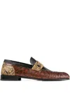 Jimmy Choo Ellis Snakeskin-panelled Loafer In Brown