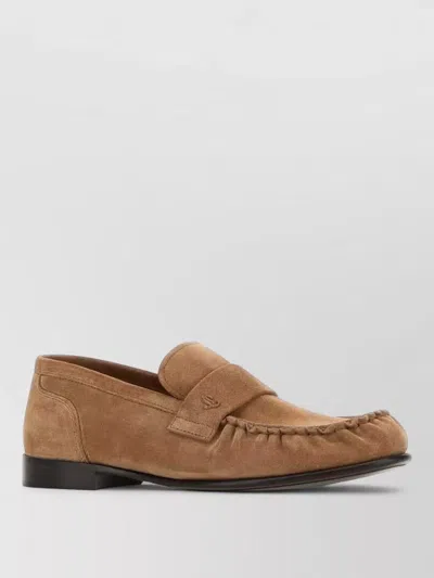 Jimmy Choo Ellis Suede Loafer Moccasin Stitching In Brown