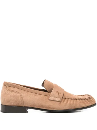 Jimmy Choo Ellis Suede Loafers In Neutral