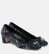 Jimmy Choo Elme 45 Bow-detail Tweed Pumps In Black Mix