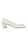 Jimmy Choo Elme 45 Pearl Embellished Pumps In White