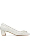 Jimmy Choo Elme 45 Pearl Embellished Pumps In Weiss