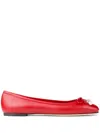 Jimmy Choo Elme Embellished Leather Ballet Flats In Red