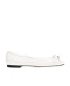 Jimmy Choo Elme Embellished Leather Ballet Flats In White