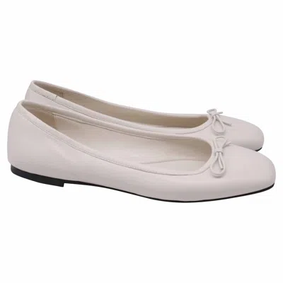 Jimmy Choo Elme Ballet Flats In White Leather