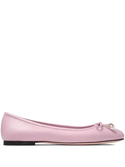Jimmy Choo Elme Bow Ballerina Shoes In Pink
