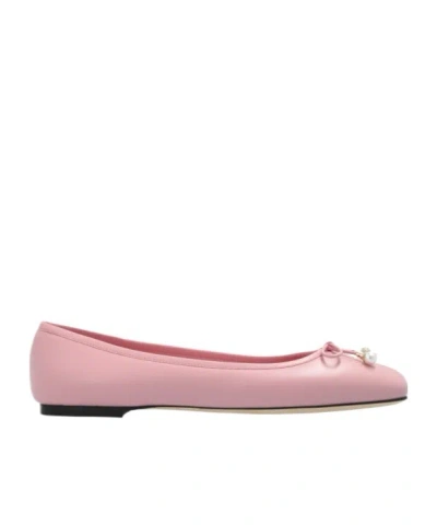 JIMMY CHOO ELME BOW BALLERINA SHOES