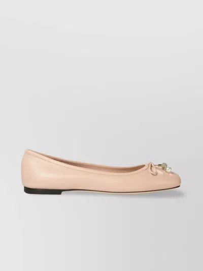 JIMMY CHOO "ELME" BOW DETAIL BALLET FLATS