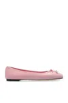 Jimmy Choo Elme Leather Bow Ballerina Flats In Pink
