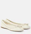 Jimmy Choo Ballerinas Elme Aus Satin Mit Zierperlen In Weiss